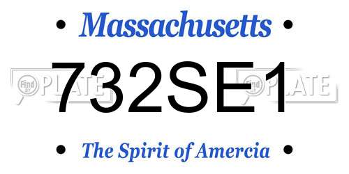 732SE1 Massachusetts License Plate
