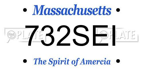 732SEI Massachusetts License Plate