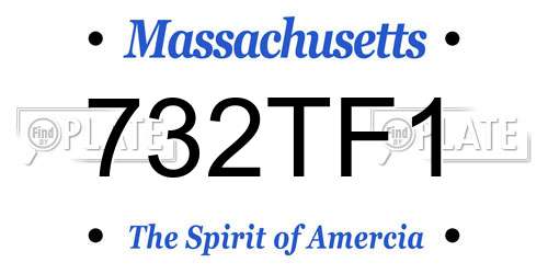 732TF1 Massachusetts License Plate