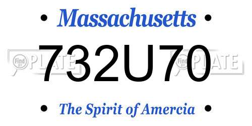 732U70 Massachusetts License Plate