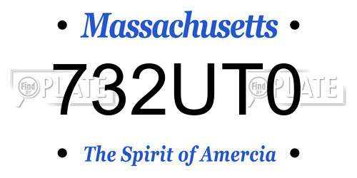 732UT0 Massachusetts License Plate