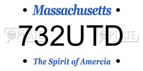 732UTD Massachusetts License Plate