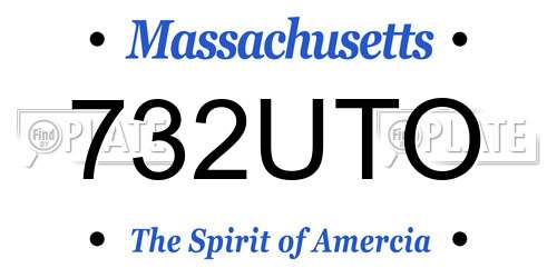 732UTO Massachusetts License Plate