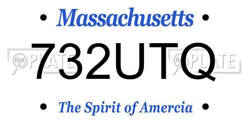 732UTQ Massachusetts License Plate