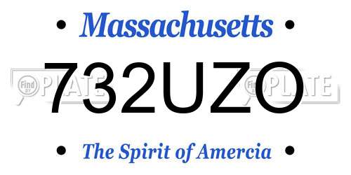 732UZO Massachusetts License Plate