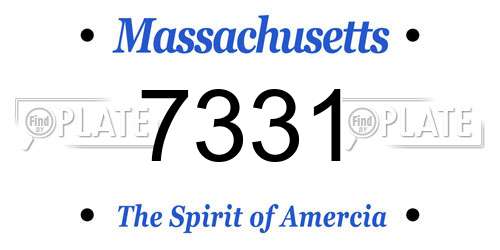 7331 Massachusetts License Plate
