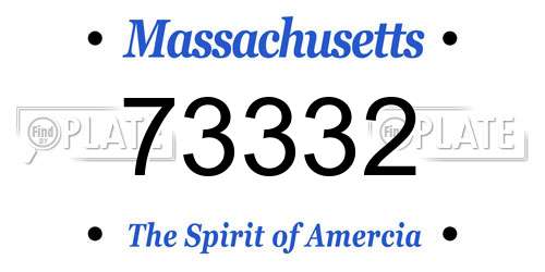 73332 Massachusetts License Plate