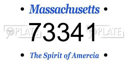 73341 Massachusetts License Plate