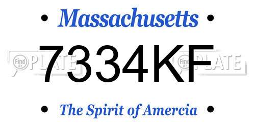 7334KF Massachusetts License Plate