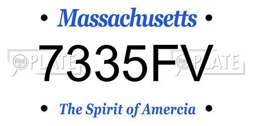 7335FV Massachusetts License Plate