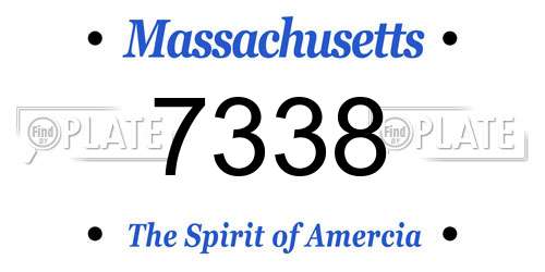 7338 Massachusetts License Plate