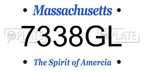 7338GL Massachusetts License Plate