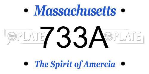 733A Massachusetts License Plate