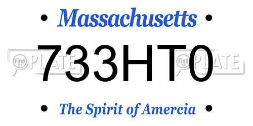 733HT0 Massachusetts License Plate
