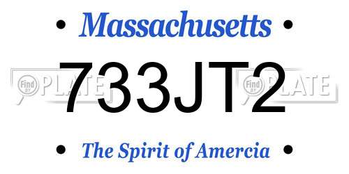 733JT2 Massachusetts License Plate