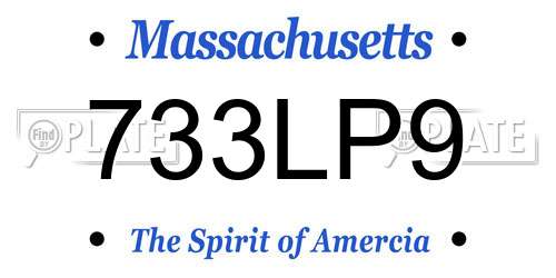 733LP9 Massachusetts License Plate