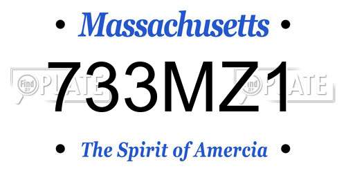 733MZ1 Massachusetts License Plate
