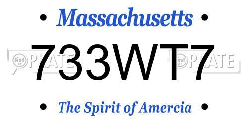 733WT7 Massachusetts License Plate