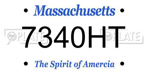 7340HT Massachusetts License Plate