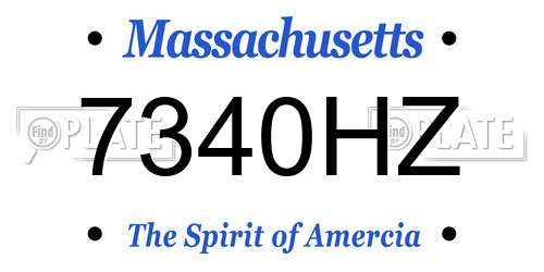 7340HZ Massachusetts License Plate