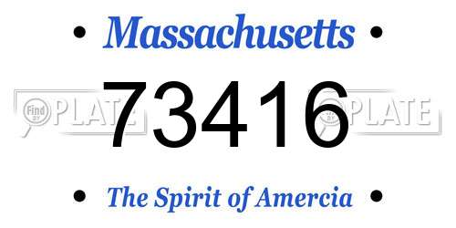 73416 Massachusetts License Plate