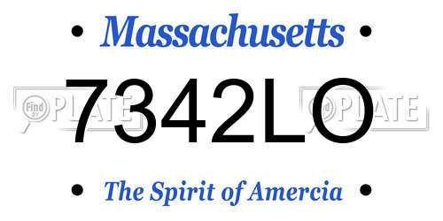 7342LO Massachusetts License Plate
