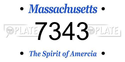 7343 Massachusetts License Plate
