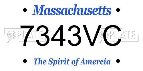 7343VC Massachusetts License Plate