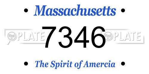 7346 Massachusetts License Plate