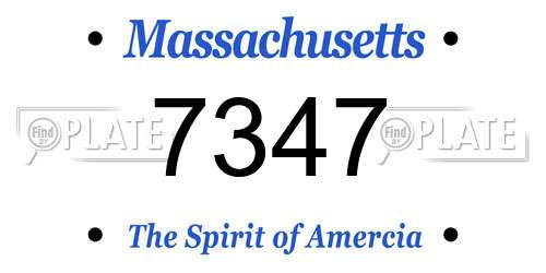 7347 Massachusetts License Plate