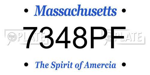 7348PF Massachusetts License Plate