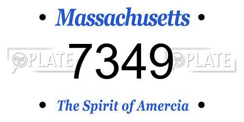 7349 Massachusetts License Plate