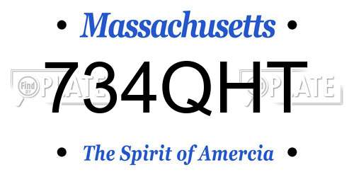 734QHT Massachusetts License Plate