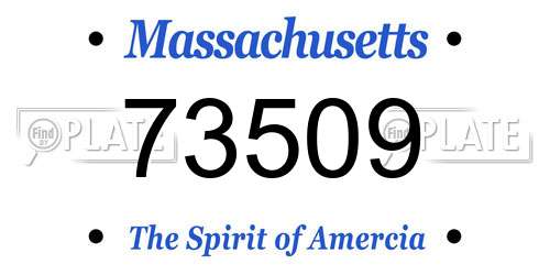 73509 Massachusetts License Plate