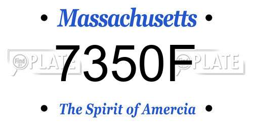 7350F Massachusetts License Plate