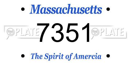 7351 Massachusetts License Plate