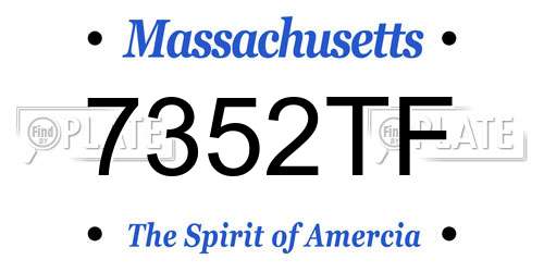 7352TF Massachusetts License Plate