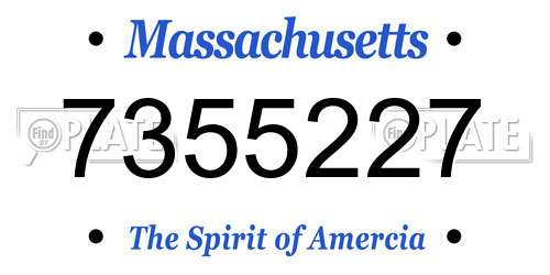 7355227 Massachusetts License Plate