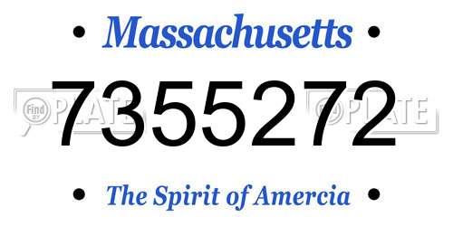 7355272 Massachusetts License Plate
