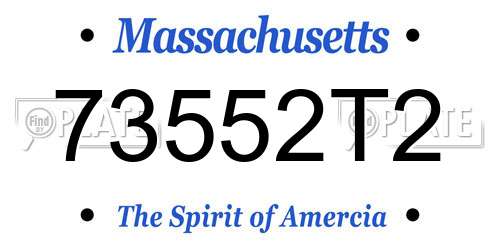 73552T2 Massachusetts License Plate