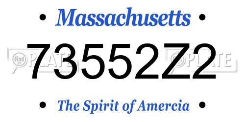 73552Z2 Massachusetts License Plate