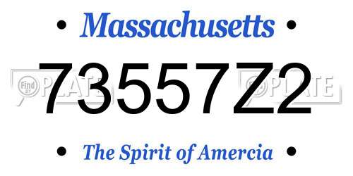 73557Z2 Massachusetts License Plate