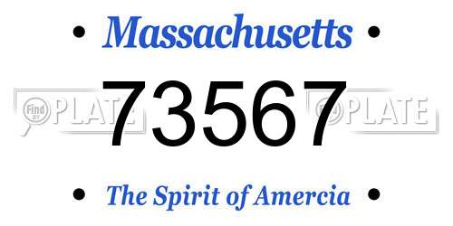 73567 Massachusetts License Plate