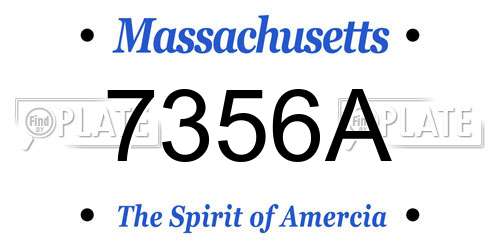 7356A Massachusetts License Plate