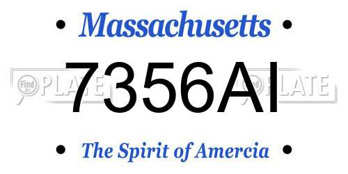 7356AI Massachusetts License Plate