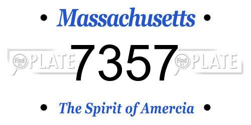 7357 Massachusetts License Plate