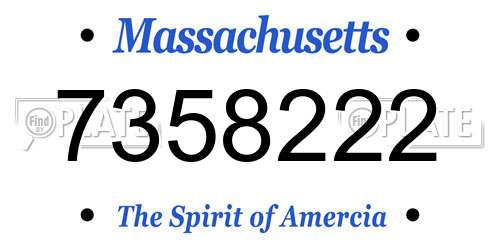 7358222 Massachusetts License Plate