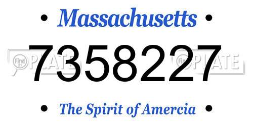 7358227 Massachusetts License Plate