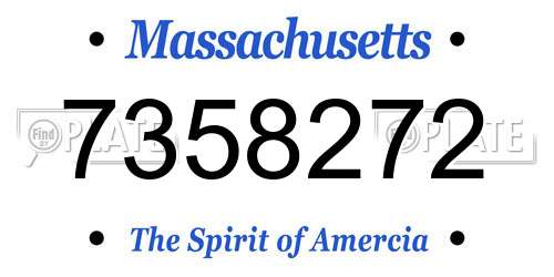 7358272 Massachusetts License Plate