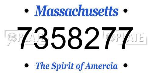 7358277 Massachusetts License Plate
